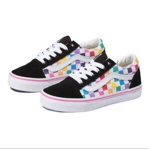 Vans Old Skool Checkerboard Rainbow TR Size 2.0 K
